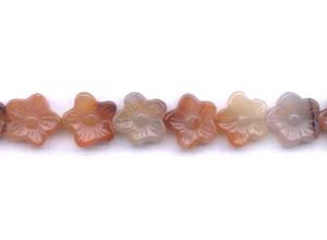 Natural Carnelian 16-18mm Flower