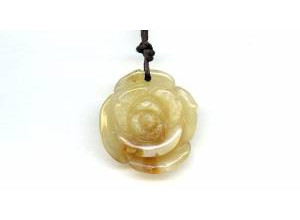 Natural Carnelian 35-40mm Flower Pendant