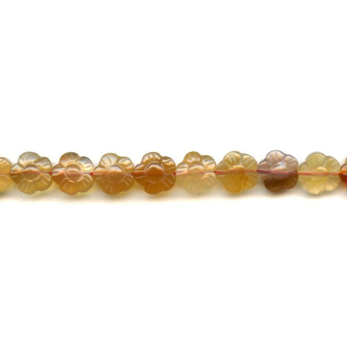 183-1097 Natural Carnelian <br>12mm Flower