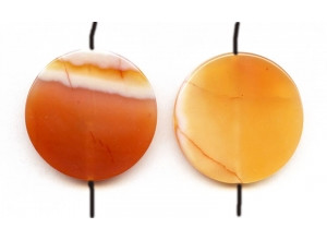 Natural Carnelian 40mm Coin Pendant