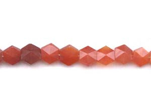 Natural Carnelian 14mm Faceted Hexagon Coin