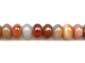 Natural Carnelian 18mm Faceted Rondell