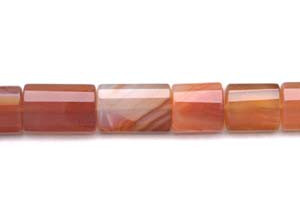 Natural Carnelian 16x25 Strip-faceted Flat Tube