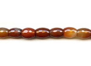 Natural Carnelian 10-13x Faceted Barrel Oval