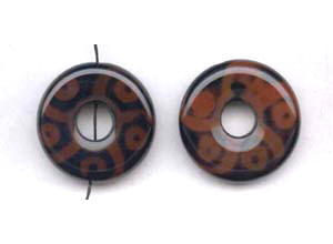 Carnelian 35-40mm Donut Pendant with Imprint