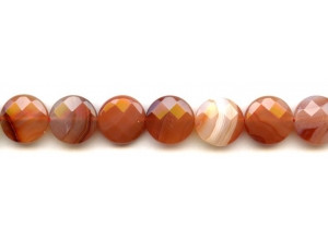 Natural Carnelian 15mm Faceted Coin