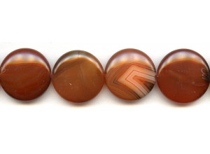 Natural Carnelian 25mm Puffy Coin