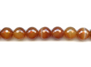 Natural Carnelian 14mm Faceted Round