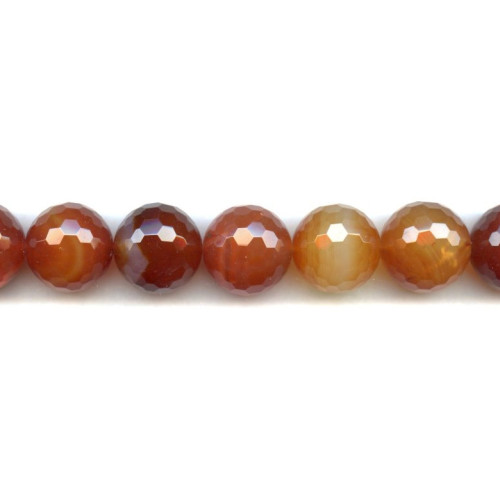 265-1242 Natural Carnelian <br>18mm Faceted Round