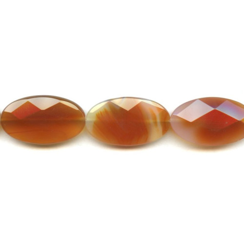 265-1253 Natural Carnelian <br>20x35 Faceted Flat Oval