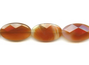 Natural Carnelian 20x35 Faceted Flat Oval