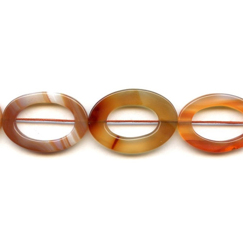 265-1274 Natural Carnelian <br>25x35 Oval Donut