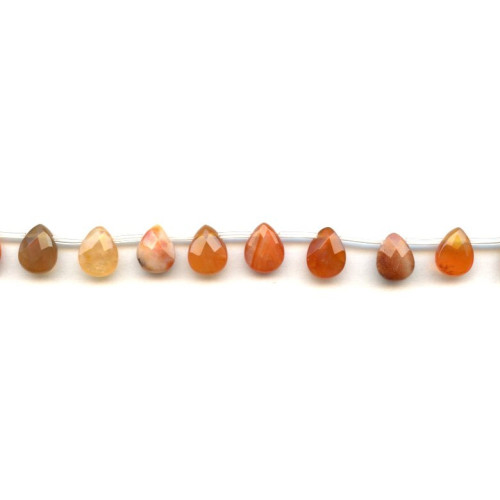 265-1280 Natural Carnelian <br>8x10 Flat Pear Briolette