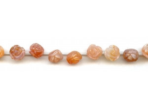 Natural Carnelian 10mm Flower