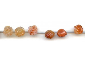 Natural Carnelian 12mm Flower