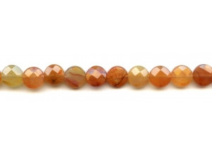 Natural Carnelian 10mm Faceted Coin