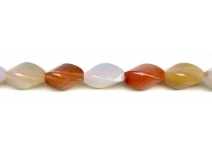 Natural Carnelian 12x18 Strip-faceted Twist Tri-Oval