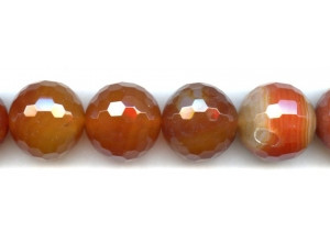 Natural Carnelian 24-25mm Faceted Round