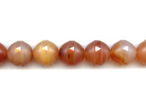 Matte N. Carnelian 18mm Faceted Round