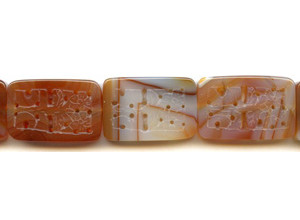 Natural Carnelian 20x30 Carved Flat Rectangle