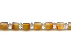 Natural Carnelian 9x11 Faceted tri-Tube