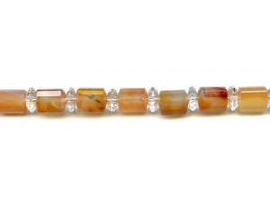 Natural Carnelian 9x11 Faceted Tri-Tube