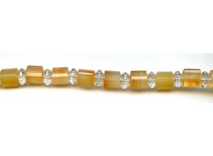 Natural Carnelian 8x9 Faceted Tri-Tube