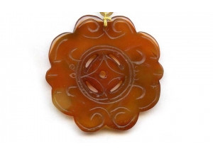 Natural Carnelian 56x Carved Pendant