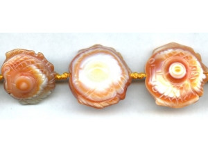 Natural Carnelian 30-35mm Carved Puffy Dime