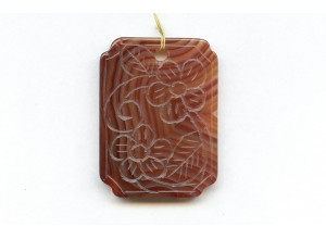 Natural Carnelian 49x36 Carved Pendant