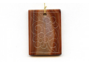 Natural Carnelian 50x37 Carved Pendant