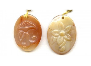 Natural Carnelian 41-43x Carved Pendant