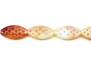 Natural Carnelian 15x30 Carved Flat Oval