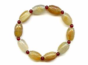 Natural Carnelian 10x14 Carved Oval Bracelet