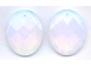 Opalite 40x50 Faceted Flat Oval Pendant