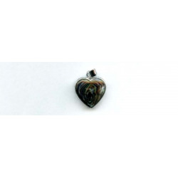 Abalone 18x18 Heart Silver Pendant