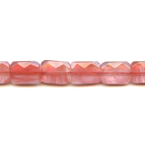 276-1056 Cherry Quartz <br>15x20 Faceted Flat Rectangle