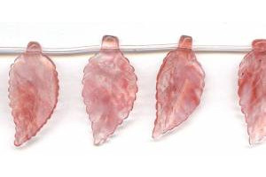 Cherry Quartz 22x40 Flat Leaf Drop