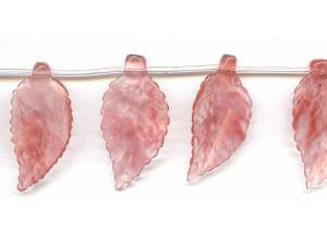 Cherry Quartz 22x40 Flat Leaf Drop