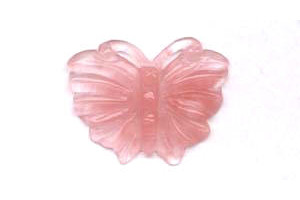 Cherry Quartz 40x52 Carved Butterfly Pendant