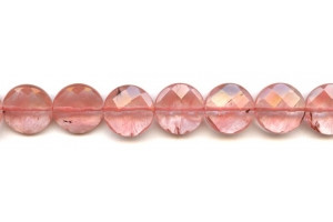 Cherry Quartz 15mm Faceted Coin