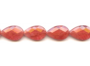 Cherry Quartz 16x25 Faceted Flat Pear