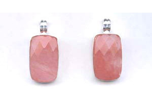 Cherry Quartz 18x30 Rectangle Bezel Pendant