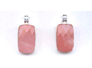 Cherry Quartz 18x30 Rectangle Bezel Pendant