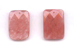 Cherry Quartz 28x40 Faceted Rectangle Pendant