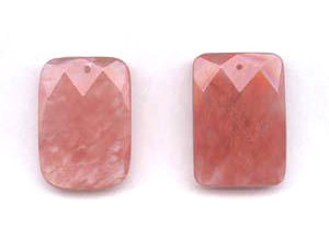 Cherry Quartz 28x40 Faceted Rectangle Pendant