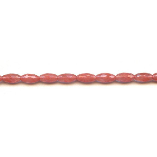 276-1115 Cherry Quartz <br>6x12 Faceted Oval Rice