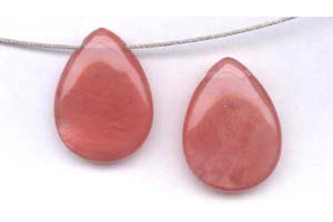 Cherry Quartz 30x40 Flat Pear Pendant