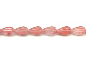 Cherry Quartz 10x17 Corrugated Teardrop