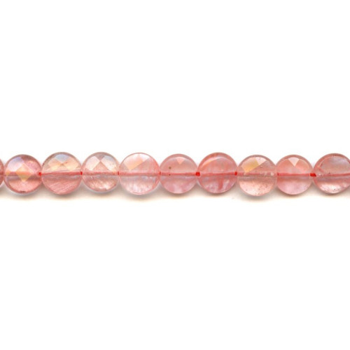 276-1132 Cherry Quartz <br>12mm Faceted Coin